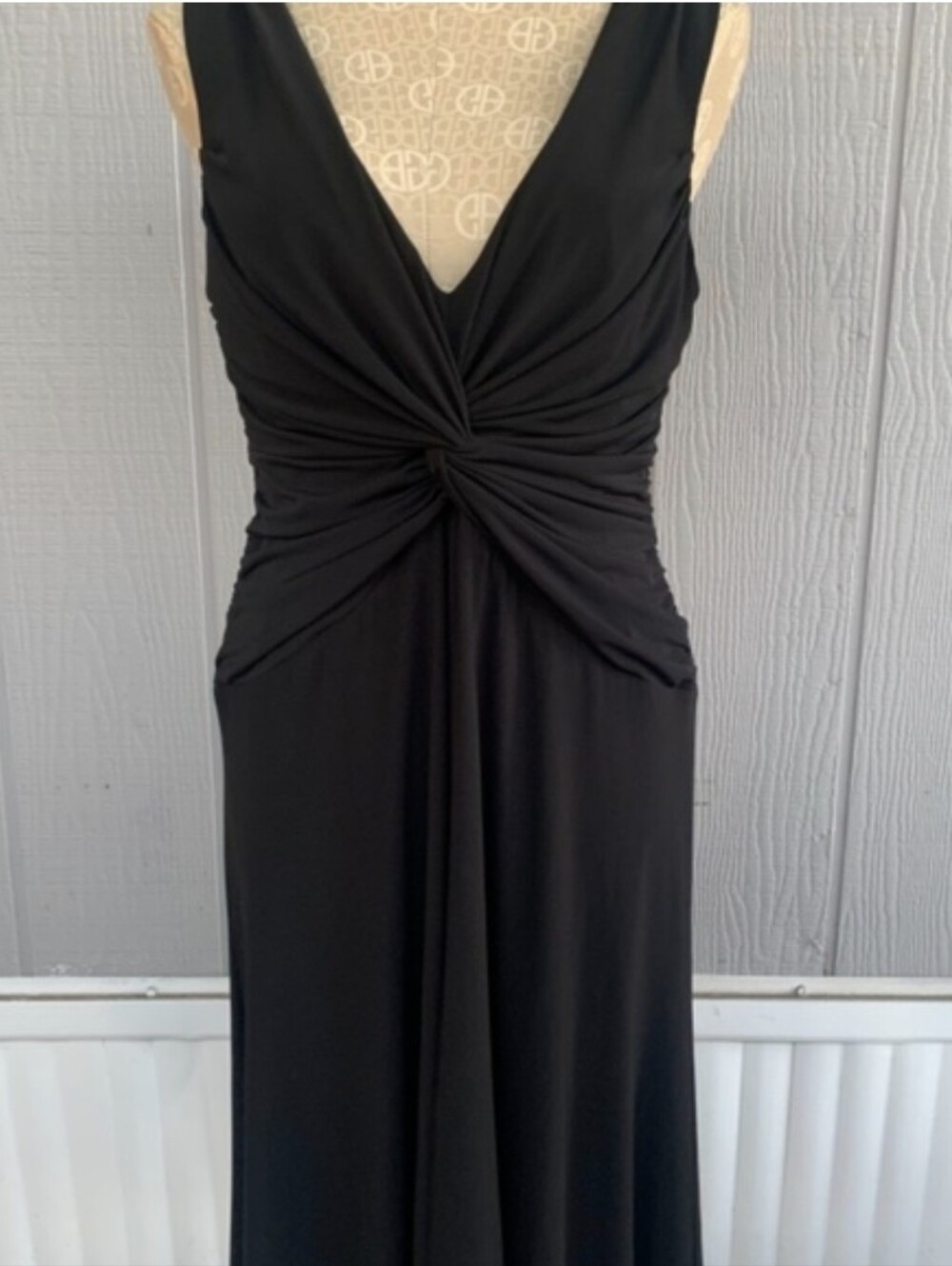 🔒 nwt ANNE KLEIN twisted v-neck dress 14 A-line Jersey Knit Minimalistic midi